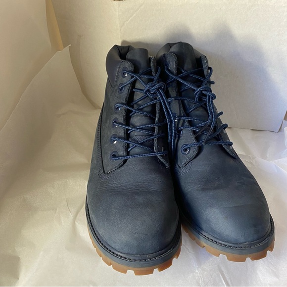 Timberland Premium Combat Boots DARK GRAY Nubuck Ankle Lace Up Boys 5 - Picture 2 of 7